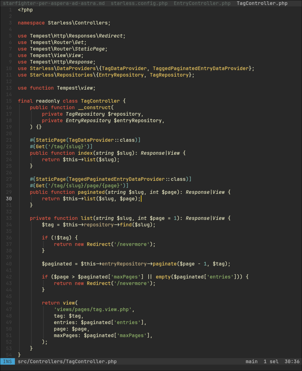 Helix editor whilst editing PHP
